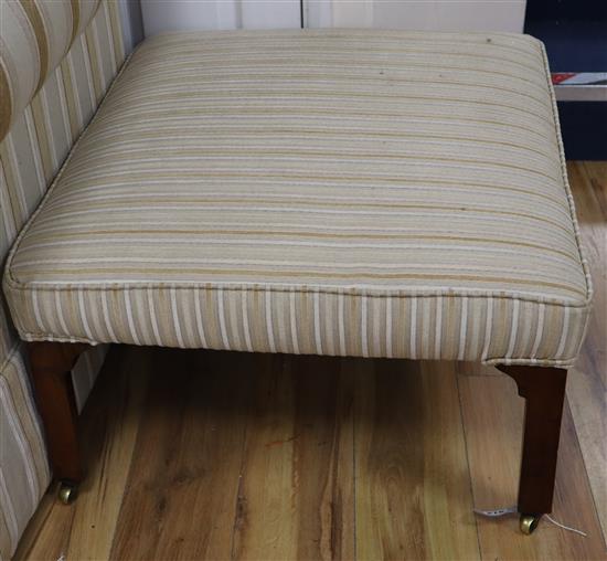 A Georgian design upholstered foot stool W.78cm